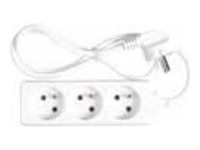Wonday - Multiprise - 3 Prises sans interrupteur - 4m - Blanc