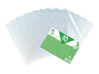 10 Pochettes coin neutres - A4 - pour 25 feuilles - 12/100 - incolore