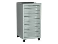 Desserte de rangement 12 tiroirs - gris/gris