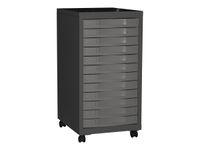 Desserte de rangement 12 tiroirs - anthracite/taupe
