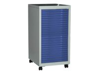 Desserte de rangement 24 tiroirs - gris/bleu