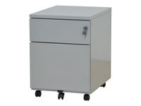 Caisson mobile - 2 tiroirs - aluminium - 56,7 x 54,1 x 41,8 cm