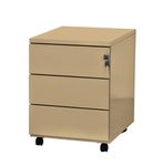 Caisson mobile - 3 tiroirs - beige - 56,7 x 54,1 x 41,8 cm