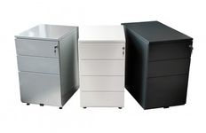 Caisson bout de bureau - 3 tiroirs - 69 x 41,6 x 74,6 cm - beige