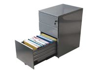 Caisson bout de bureau - 3 tiroirs - 69 x 41,6 x 74,6 cm - anthracite