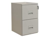 Classeur 2 tiroirs pour dossiers suspendus - 68 x 42 x 54 cm - gris