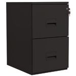 Classeur 2 tiroirs pour dossiers suspendus - 68 x 42 x 54 cm - noir