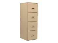Classeur 4 tiroirs pour dossiers suspendus - 131 x 42 x 54 cm - beige
