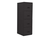 Classeur 4 tiroirs pour dossiers suspendus - 131 x 42 x 54 cm - noir