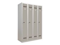 Vestiaire Industrie Propre - 4 portes - 180 x 120 x 50 cm - gris/gris