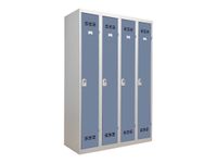 Vestiaire Industrie Propre - 4 portes - 180 x 120 x 50 cm - gris/bleu