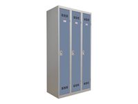 Vestiaire Industrie Propre - 3 portes - 180 x 90 x 50 cm - gris/bleu