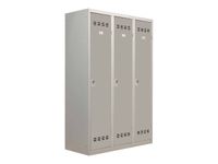 Vestiaire Industrie Salissante - 3 portes - 180 x 120 x 50 cm - gris/gris