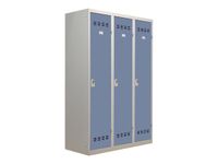Vestiaire Industrie Salissante - 3 portes - 180 x 120 x 50 cm - gris/bleu