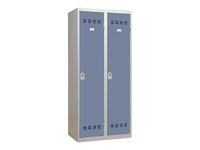 Vestiaire Industrie Salissante - 2 portes - 180 x 80 x 50 cm - gris/bleu