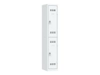 Vestiaire multicases - 1 colonne - 2 portes - 180 x 30 x 50 cm - gris/gris