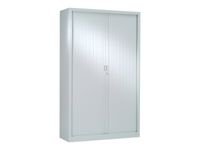 Armoire haute monobloc à rideaux GENERIC - 198 x 120 x 43 cm - corps et rideaux gris