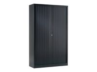 Armoire haute monobloc à rideaux GENERIC - 198 x 120 x 43 cm - corps et rideaux noir
