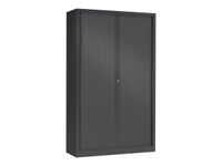 Armoire haute monobloc à rideaux GENERIC - 198 x 120 x 43 cm - corps et rideaux anthracite