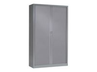 Armoire haute monobloc à rideaux GENERIC - 198 x 120 x 43 cm - corps et rideaux aluminium