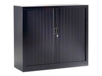 Armoire mi-haute monobloc à rideaux GENERIC - 100 x 120 x 43 cm - noir