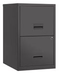 Classeur 2 tiroirs pour dossiers suspendus - 66 x 40 x 40 cm - anthracite