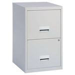 Classeur 2 tiroirs pour dossiers suspendus - 66 x 40 x 40 cm - gris