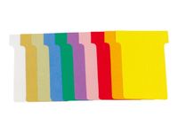 Exacompta - 100 Fiches en T - Taille 2 - coloris assortis - carton de 10 étuis