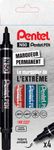 Pentel PEN N50 - Pack de 4 marqueurs permanents - pointe ogive - noir, bleu, rouge et vert
