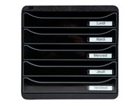 Exacompta BigBox Plus - Module de classement 5 tiroirs - noir/noir brillant