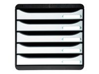 Exacompta BigBox Plus - Module de classement 5 tiroirs - noir/blanc brillant