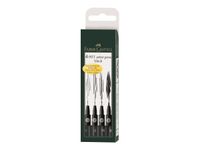 Faber-Castell Pitt Artist - Pack de 4 feutres (stylo-brosse et crayon fin) - noir