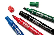Pentel PEN N60 - Marqueur permanent - pointe biseau - rouge