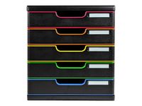 Exacompta Modulo - Module de classement 5 tiroirs - noir/arlequin