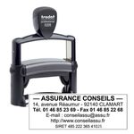 Tampon métallique personnalisé avec 6 lignes de texte - zone d'impression 70 x 25 mm - Trodat Professional 5205