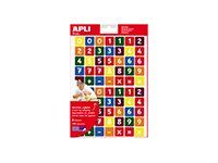 Apli - 3 feuilles gommettes chiffres - coloris assortis