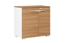 Armoire mi-haute XENON - L80 x H78 x P45 - 2 portes - Merisier italien