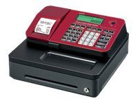 Casio SE-S100 - Caisse enregistreuse - 2000 PLU - certifié loi fiscale 2018 - Tiroir : 5 pièces et 3 billets - rouge