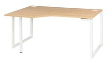 Bureau compact à gauche SUNDAY - L160 cm - Pieds cadre - Chêne