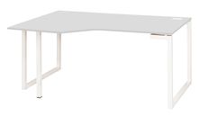 Bureau compact à gauche SUNDAY - 160 cm - Pieds cadre - Gris