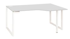 Bureau compact à droite SUNDAY - 160 cm - Pieds cadre - Gris