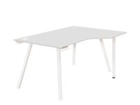 Bureau compact à droite SUNDAY - 160 cm - Pieds trapèze - Gris