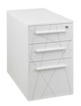 Caisson bout de bureau SUNDAY blanc + top L42 cm blanc - P 80 cm - 3 tiroirs - Blanc