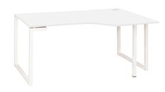 Bureau compact à droite SUNDAY - 160 cm - Pieds cadre - Blanc