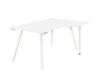 Bureau compact à droite SUNDAY - 160 cm - Pieds trapèze - Blanc