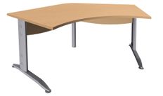 Burocean Idra - Escritorio - 120° corner - verde haya - aluminio base