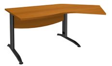 Bureau 135° IDRA - retour d'angle à droite - L180 cm - Pieds anthracite - plateau imitation Merisier