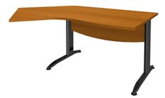 Bureau 135° IDRA - retour d'angle à gauche - L180 cm - Pieds anthracite - plateau imitation Merisier