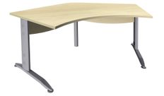 Burocean Idra - Escritorio - 120° corner - arce - aluminio base