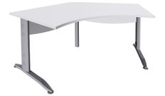 Burocean Idra - Escritorio - 120° corner - blanco perla - aluminio base